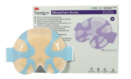3M Silicone Foam Dressing  Tegaderm 6 X 6-3/4 Inch Sacral Silicone Adhesive With Border Sterile - 90647