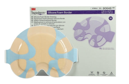 3M Tegaderm Silicone Foam Dressing 7-1/4 X 8-3/4 Inch Sacral Silicone Adhesive with Border Sterile - 90648