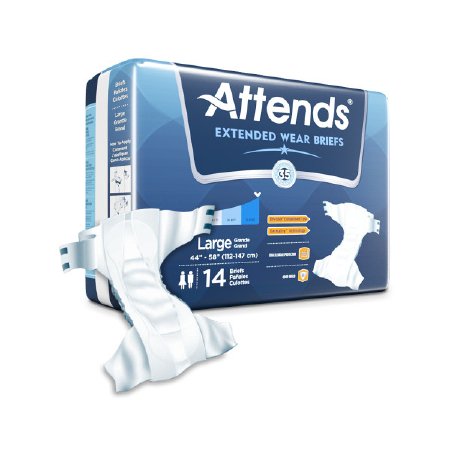 Attends Healthcare Products Attends Extended Wear Adult Incontinent Brief Tab Closure Large Disposable Heavy Absorbency - DDEW30