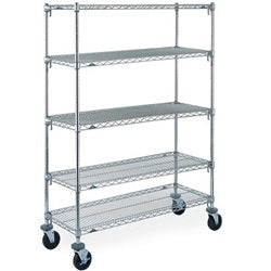 Super Adjustable - Mobile Unit Chrome 18 X 60 X 69 Inch 18 X 60 Inch, Wire Shelves - A366EC
