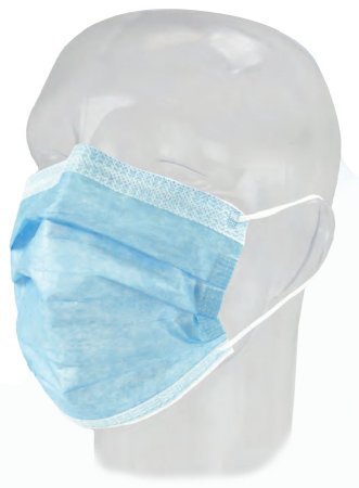 FluidGard - Procedure Mask Anti-fog Foam Pleated Earloops One Size Fits Most Blue NonSterile ASTM Level 3 Adult - 14401