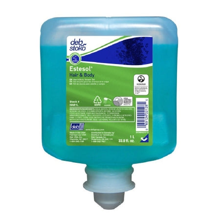 Deb Estesol Shampoo and Body Wash 1 Liter Dispenser Refill Bottle Rainforest Scent - HAB1L