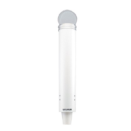 San Jamar - Cup Dispenser White Plastic Pull 5 oz. Wall Mount - SJMC4160WH