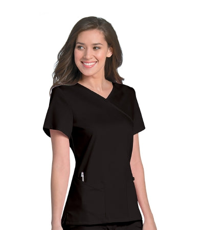 Urbane Ultimate - Scrub Shirt Large Black 6 Pockets Female - 9577BKAHL