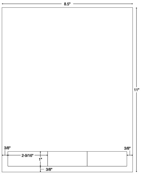 Tabbies Integrated Label Forms - 2-9/16"W x 1"H, 1500 per Case - 59900