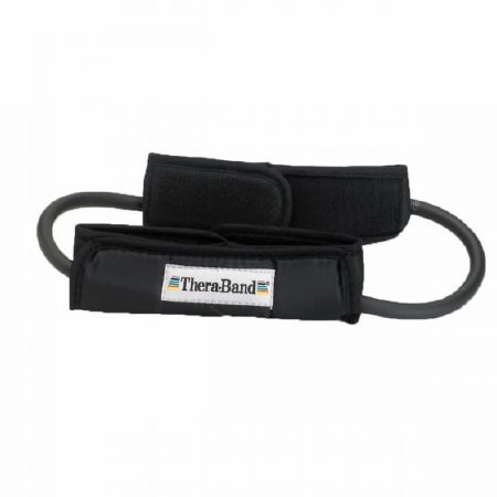 TheraBand - Exercise Resistance Tubing with Cuffs Black 12 Inch Circumference Special Advanced Resistance - 081510486