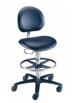 Millennium Series - Lab Stool Contoured Backrest Pneumatic Height Adjustment 5 Casters Dusty Blue - 21521B-BR-382
