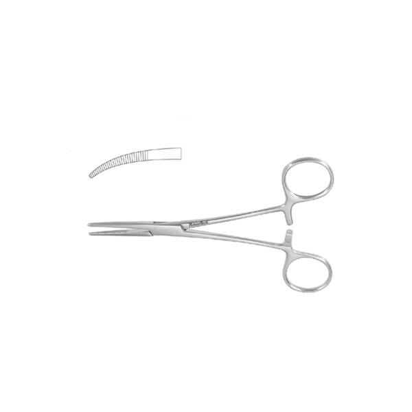Miltex-Integra Forcep Hemostatic Kelly Meister-Hand 5-1/2" Serrated Curved Stainless Steel Ea - MH7-38