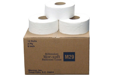 Saalfeld Redistribution Morsoft Toilet Tissue White 2-Ply Jumbo Size Cored Roll Continuous Sheet 9 Inch X 700 Foot - 29