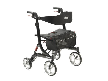 drive Nitro HD - Bariatric 4 Wheel Rollator Black Adjustable Height / Lightweight / Folding Aluminum Frame - 10266HD-BK