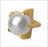 MediStuds - Ear Piercing Stud 24K Gold Plated Stainless Steel White Pearl Tiffany Mount - MS2053TP