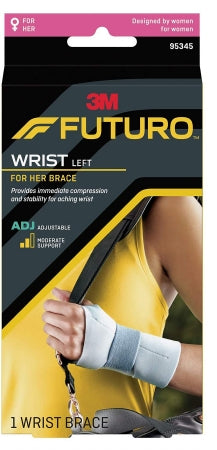 Futuro For Her - Wrist Support Aluminum / Nylon / Polyester / Polyurethane / Spandex / Silicone Left Hand Gray One Size Fits Most - 95345ENR