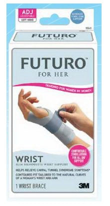 3M Futuro Slim Sihouette Wrist Support Left Hand Gray One Size Fits Most - 95345EN