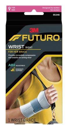 Futuro For Her - Wrist Support Aluminum / Nylon / Polyester / Polyurethane / Spandex / Silicone Right Hand Gray One Size Fits Most - 95346ENR