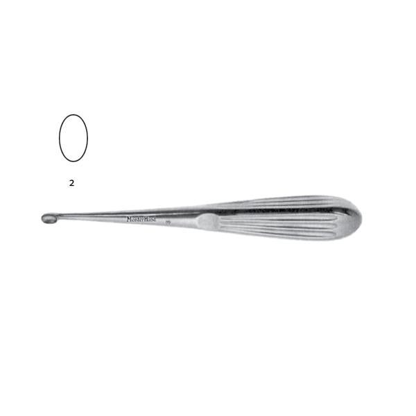 Miltex-Integra Curette Mastoid Spratt Meister-Hand 6-1/2" #2 Oval Cup Tip Stainless Steel Ea - MH19-712