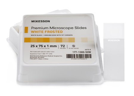 McKesson McKesson Microscope Slide 25 X 75 X 1 mm Frosted - 177-1380-50W