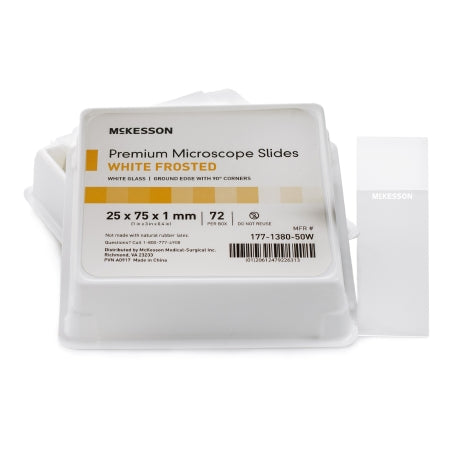 McKesson - Microscope Slide 25 X 75 X 1 mm White Frosted End - 177-1380-50W