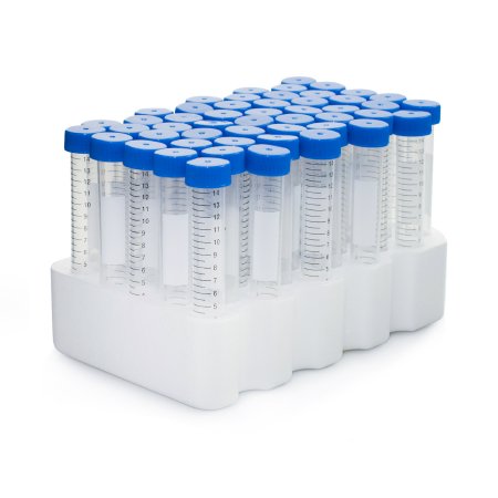 McKesson - Centrifuge Tube Conical Bottom Plain 17 X 120 mm 15 mL Blue Screw Cap Polypropylene Tube - 177-6286