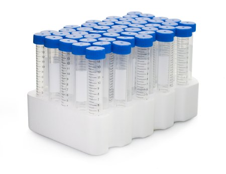 McKesson McKesson Centrifuge Tube Conical Bottom Plain 17 X 120 mm 15 mL Blue Screw Cap Polypropylene Tube - 177-6285