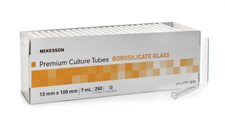 McKesson McKesson Culture Tube Round Bottom Plain 13 X 100 mm 7 mL Without Color Coding Without Closure Glass Tube - 177-1510