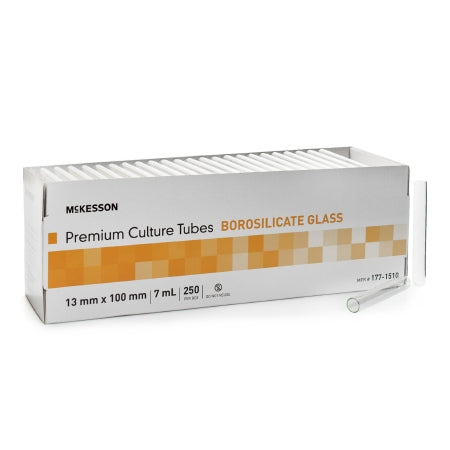 McKesson - Test Tube Round Bottom Plain 13 X 100 mm 7 mL Without Color Coding Without Closure Glass Tube - 177-1510
