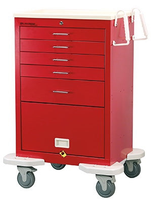 Lakeside Manufacturing Emergency Cart 25 X 32 X 45-3/4 Inch 5 Drawer, 1 Panel Red - C-530-P2K-1R
