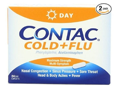 Emerson Healthcare Contac Cold and Sinus Relief 500 mg - 5 mg Strength Tablet 24 per Box - 46017002124