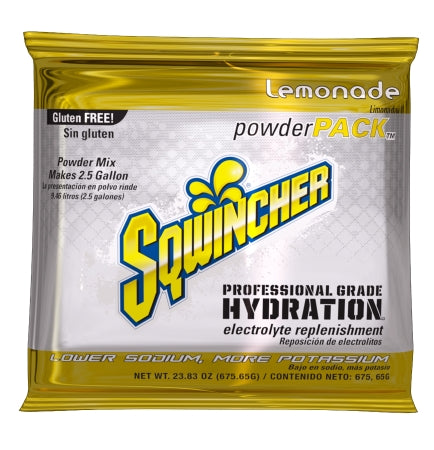 Kent Precision Foods Sqwincher Powder Pack Electrolyte Replenishment Drink Mix Lemonade Flavor 23.83 oz. - X389-M3600