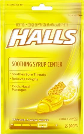 DOT Foods - Kraft Foods Inc Halls Cold and Cough Relief 9.1 mg Strength Lozenge 20 per Box - 31254662872