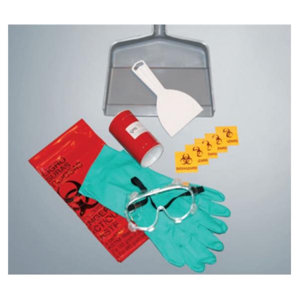 HPTC Kit Spill 6Oz W/ Shaker/Goggles/Nitrile Gloves/Scooper/Bags/Biohazard Labels Ea - BISK