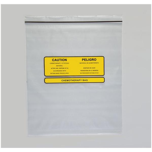 Health Care Logistics Bag Biohazard 12X15" Zipper Closure Pe Clear/Yellow 4Mil Symbol Ns 100/Box - 9517
