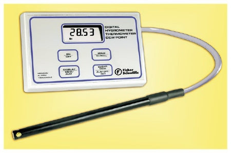 Fisher Scientific Fisherbrand Traceable Digital Thermometer / Hygrometer Fahrenheit / Celsius -40° to 220° F (-40° to 104°C) External Probe Battery Operated - 116617A