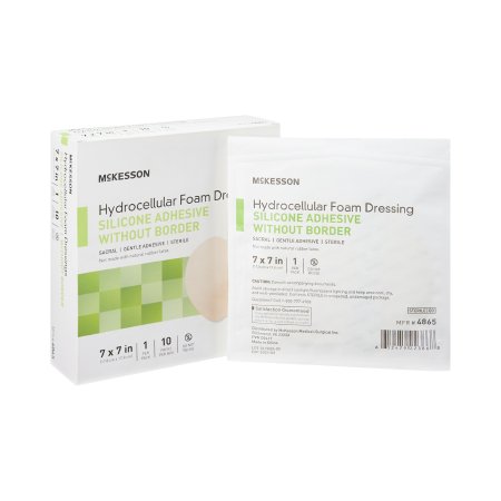 McKesson - Silicone Foam Dressing 7 X 7 Inch Sacral Silicone Gel Adhesive without Border Sterile - 4865
