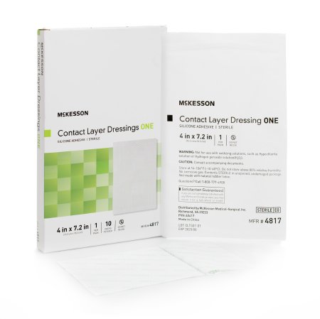 McKesson McKesson Wound Contact Layer Dressing Silicone 4 X 7.2 Inch - 4817