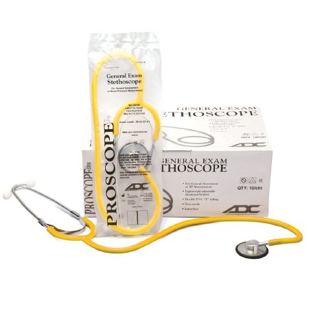 Proscope 660 - Classic Stethoscope Yellow 1-Tube 22 Inch Tube Single Head Chestpiece - 660YH