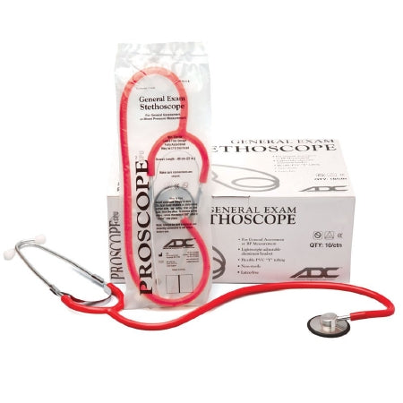 Proscope 660 - Classic Stethoscope Red 1-Tube 22 Inch Tube Single Head Chestpiece - 660RH