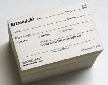 Capsa Solutions Artromick Pre-Printed Label Anesthesia Label Patient Dose Slip White - 11-2005-1
