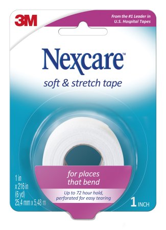 Nexcare Soft and Stretch - Medical Tape Perforated Fabric 1 Inch X 6 Yard White NonSterile - 751
