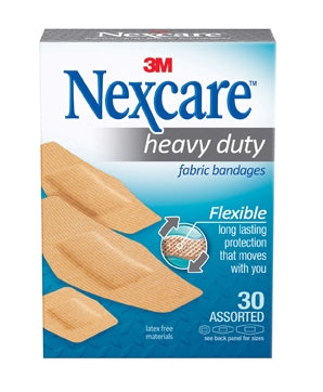 3M Nexcare Heavy Duty Adhesive Strip 15/16 X 1-1/8 Inch / 7/8 X 2-1/4 Inch / 1-1/8 X 3 Inch Fabric Rectangle Tan Sterile - 665-30PB
