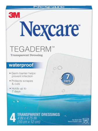 Nexcare Tegaderm - Transparent Film Dressing Rectangle 4 X 4-3/4 Inch 2 Tab Delivery Without Label Sterile - H1626