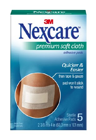 NexcarePremium - Adhesive Dressing 2-3/8 X 4 Inch Soft Cloth Rectangle White Sterile - H3564