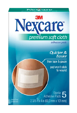 3M NexcarePremium Adhesive Dressing 2-3/8 X 4 Inch Soft Cloth Rectangle White Sterile - H3564