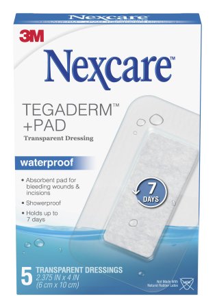 Nexcare Tegaderm+ Pad - Transparent Dressing with Pad Rectangle 2-3/8 X 4 Inch 2 Tab Delivery Without Label Sterile - H3584