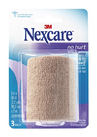 Nexcare No Hurt - Medical Tape Self-Adherent Hypoallergenic Material 3 Inch X 2-1/5 Yard Tan NonSterile - NHT-3