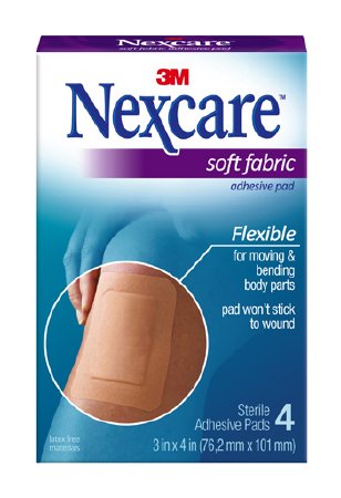Nexcare - Adhesive Strip 3 X 4 Inch Fabric Rectangle Tan Sterile - SFP34