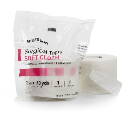 McKesson McKesson Medical Tape Cloth 2 Inch X 10 Yard White NonSterile - 172-49220