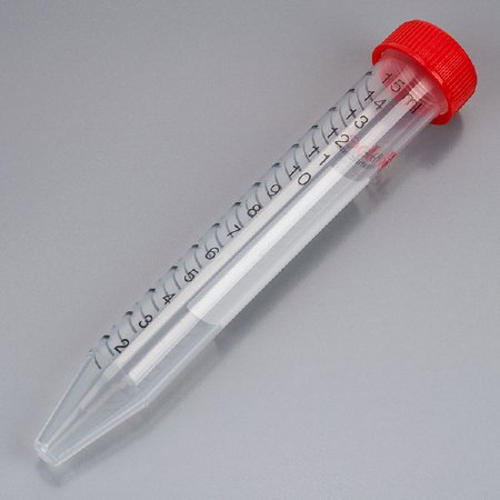 Diamond Max - Centrifuge Tube Conical Bottom Plain 15 mL Red Screw Cap Polypropylene Tube - 6295
