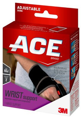 3M ACE Wrist Support 3M Ace Wraparound Neoprene Left or Right Wrist Black One Size Fits Most - 203966