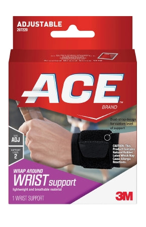 3M ACE Wrist Support 3M Ace Low Profile Left or Right Wrist Black / White One Size Fits Most - 207220
