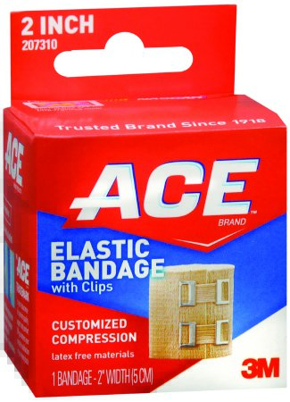 3M ACE - Elastic Bandage 2 Inch Width Standard Compression Clip Detached Closure Tan NonSterile - 207310